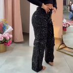 ⏳Time-limited Special⏰Women's Rhinestone Wide-Leg Pants with Pockets