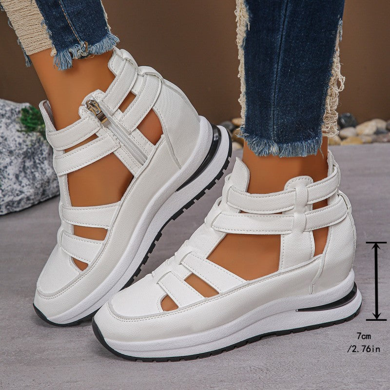 🏖️Summer Hot 🌼Women's Fashion Breathable Wedge Sandals with Side Zipper Closure