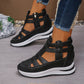 🏖️Summer Hot 🌼Women's Fashion Breathable Wedge Sandals with Side Zipper Closure