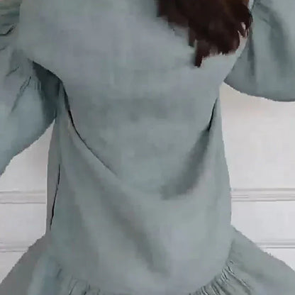 ⏳Time-limited Special⏰Women's Casual V-Neck Ruffle Shirt Dress