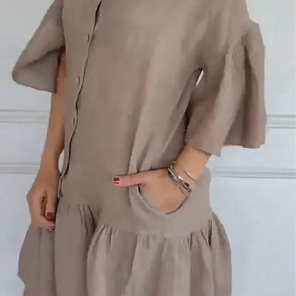 ⏳Time-limited Special⏰Women's Casual V-Neck Ruffle Shirt Dress
