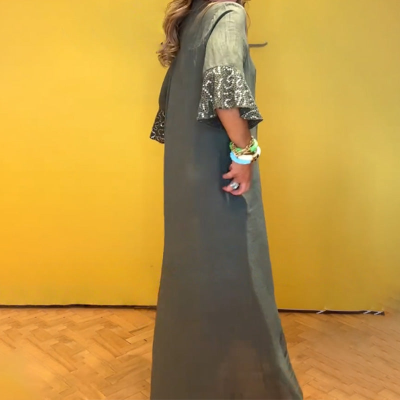 ⏳Limited Time Offer⏰Women's Button-Down Shirt Dress with Ruffle Hem