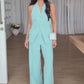 Women's Halter Vest & Wide Leg Pants Set