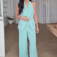 Women's Halter Vest & Wide Leg Pants Set
