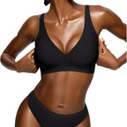 Womens Comfortable Wireless Bras Push Up Bralettes Seamless Tshirts Bras Deep V Everyday Bras