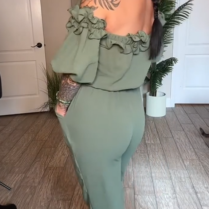 🔥Hot Sale 50% korting🔥Off-the-shoulder jumpsuit met ruches