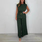 ⏳Time-limited Special⏰Women's Sleeveless Belted Top & Long Pants Set