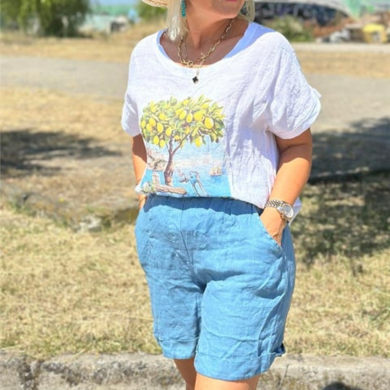 Women's Casual Short Sleeve and Shorts Set
