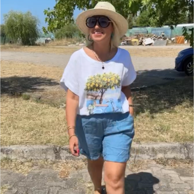 Women's Casual Short Sleeve and Shorts Set