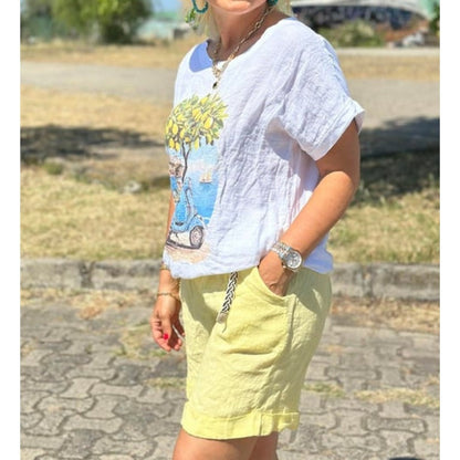 Women's Casual Short Sleeve and Shorts Set