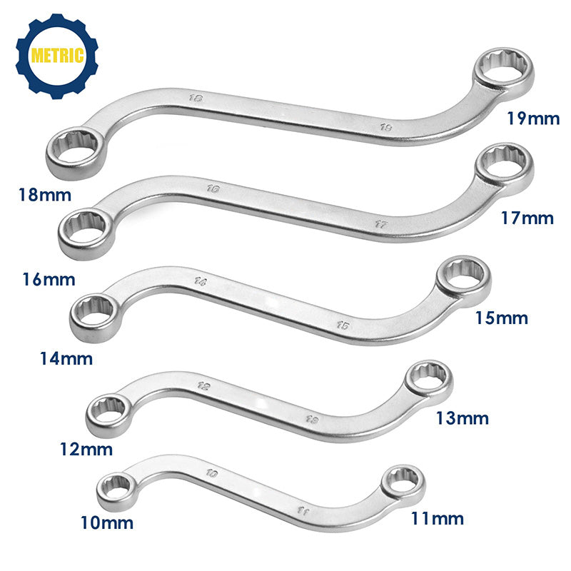 S-Style Double-Ended Box Wrench 5-Piece Set
