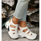 Women's Summer Closed-Toe Hook and Loop Sandals with Thick Sole