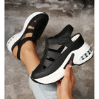 Women's Summer Closed-Toe Hook and Loop Sandals with Thick Sole