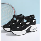 Women's Summer Closed-Toe Hook and Loop Sandals with Thick Sole