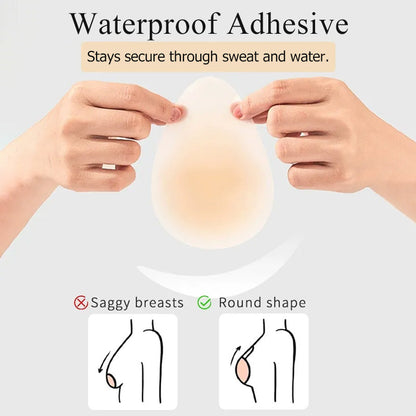 💧Waterdrop Shape Lift Bra | Seamless Silicone Adhesive for Plus Size Support, Strapless Dress Wear