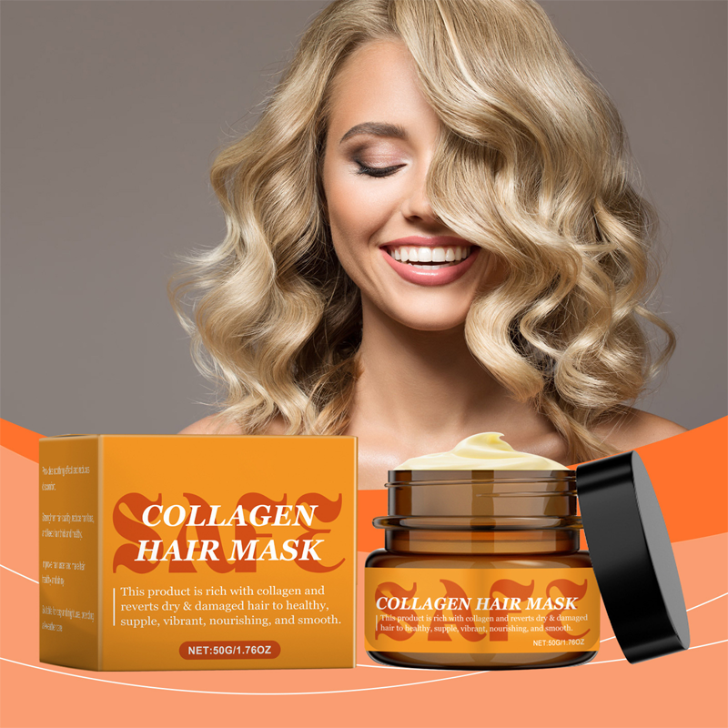 🔥Último día 50% de descuento🌸Mascarilla capilar de colágeno para cabello seco y dañado