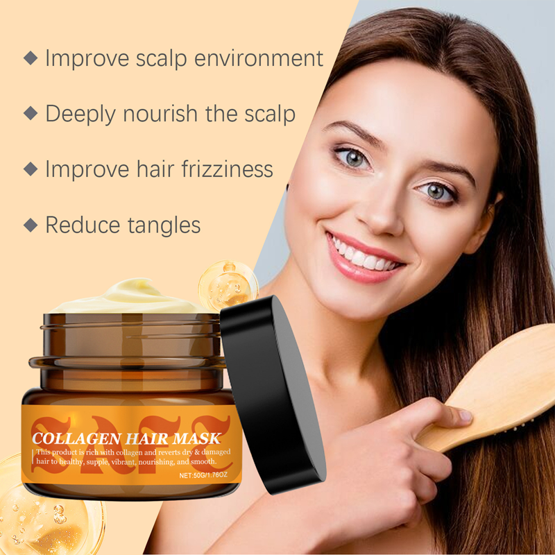 🔥Último día 50% de descuento🌸Mascarilla capilar de colágeno para cabello seco y dañado