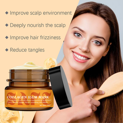 🔥Último día 50% de descuento🌸Mascarilla capilar de colágeno para cabello seco y dañado