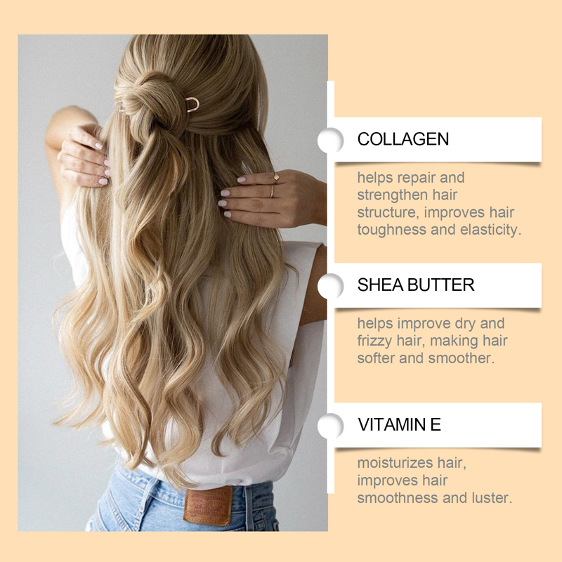 🔥Último día 50% de descuento🌸Mascarilla capilar de colágeno para cabello seco y dañado