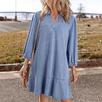 💜PROMOCIÓN DE ÚLTIMO DÍA - 50% DE DESCUENTO💜Vestido vaquero casual para mujer