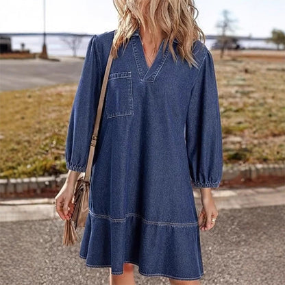 💜PROMOCIÓN DE ÚLTIMO DÍA - 50% DE DESCUENTO💜Vestido vaquero casual para mujer