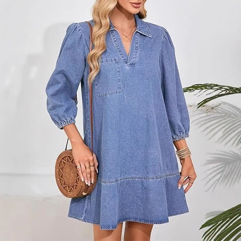 💜PROMOCIÓN DE ÚLTIMO DÍA - 50% DE DESCUENTO💜Vestido vaquero casual para mujer