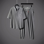 Men’s Cool V-Neck Top & Jogger Pants Set