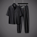 Men’s Cool V-Neck Top & Jogger Pants Set