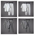 Men’s Cool V-Neck Top & Jogger Pants Set
