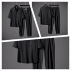 Men’s Cool V-Neck Top & Jogger Pants Set