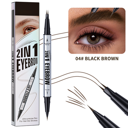 Peann Eyebrow Uiscedhíonach 2-in-1