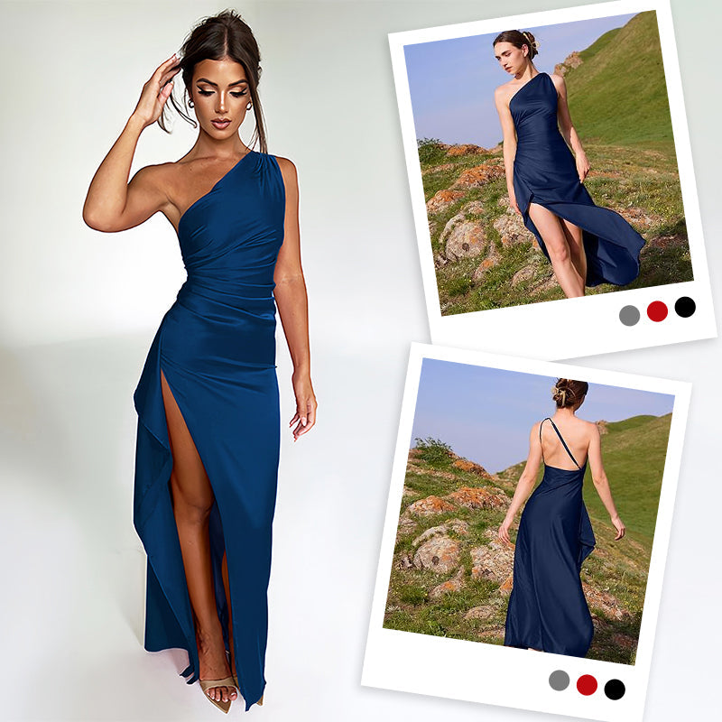 💜 ARDÚ CÉIME AN LAE DEIREANACH 50% DE THALAMH 💜Gúna Maxi le Sliotáin agus Drape Aon Ghualainn a Oireann Do Chuar