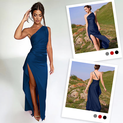 💜 ARDÚ CÉIME AN LAE DEIREANACH 50% DE THALAMH 💜Gúna Maxi le Sliotáin agus Drape Aon Ghualainn a Oireann Do Chuar