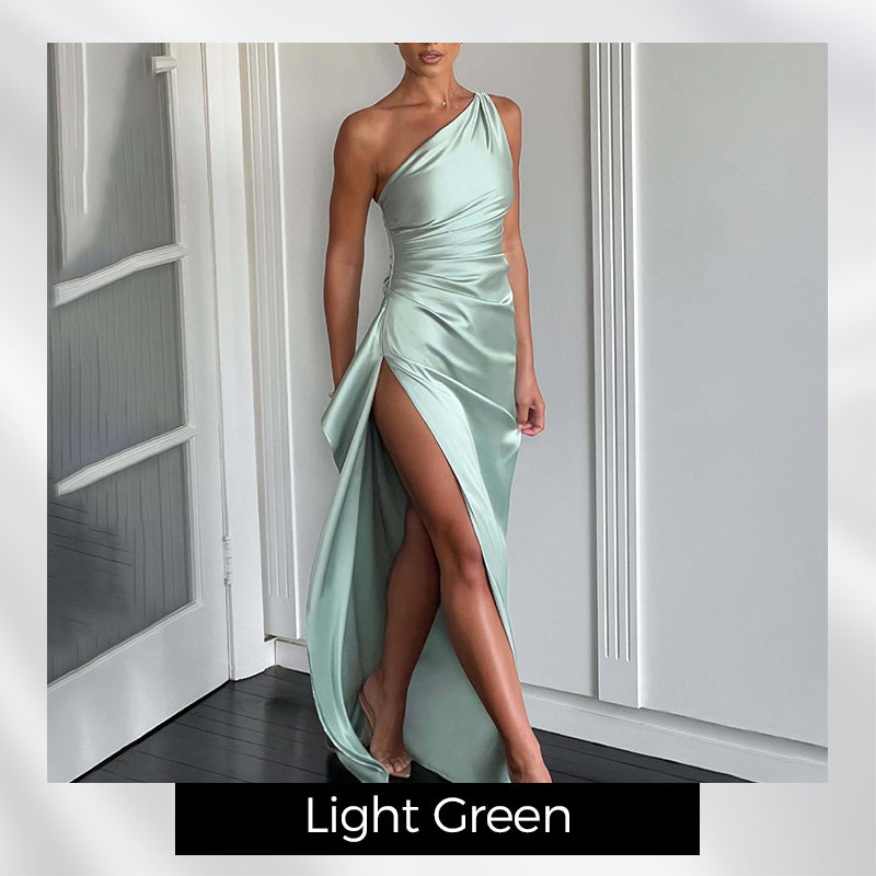 💜 ARDÚ CÉIME AN LAE DEIREANACH 50% DE THALAMH 💜Gúna Maxi le Sliotáin agus Drape Aon Ghualainn a Oireann Do Chuar