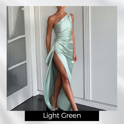 💜 ARDÚ CÉIME AN LAE DEIREANACH 50% DE THALAMH 💜Gúna Maxi le Sliotáin agus Drape Aon Ghualainn a Oireann Do Chuar