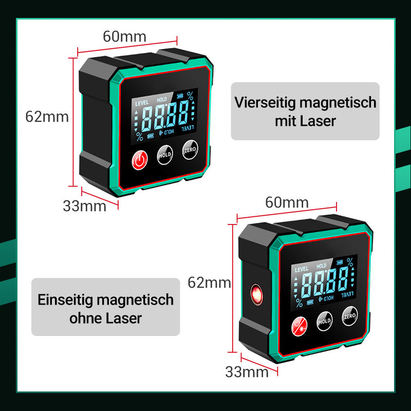 📏 2-in-1 Magnetischer Digital-Laser-Neigungsmesser | Starker Magnet + Präzise Laser – Ideal für Wandmontage/Holzarbeiten🔧