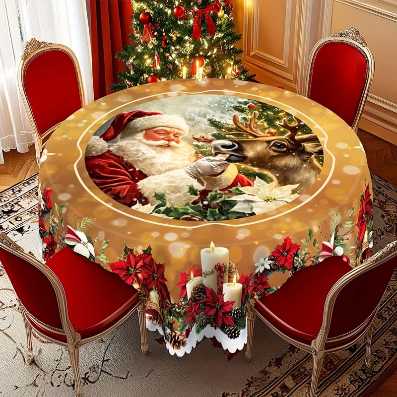 🎁Black-Friday-Mega-Angebot – 50 % Rabatt!🎄Weihnachtstischdecke - Festliche Tischdeko für Weihnachtstisch & Feiertage, waschbar