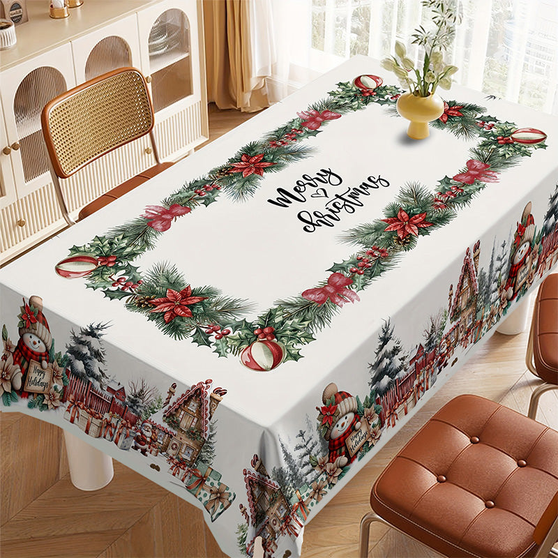 Christmas Holiday Printed Decorative Tablecloth