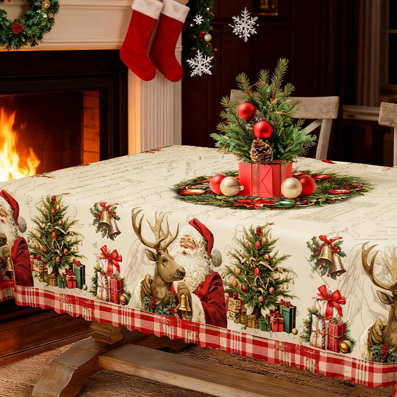 Christmas Holiday Printed Decorative Tablecloth