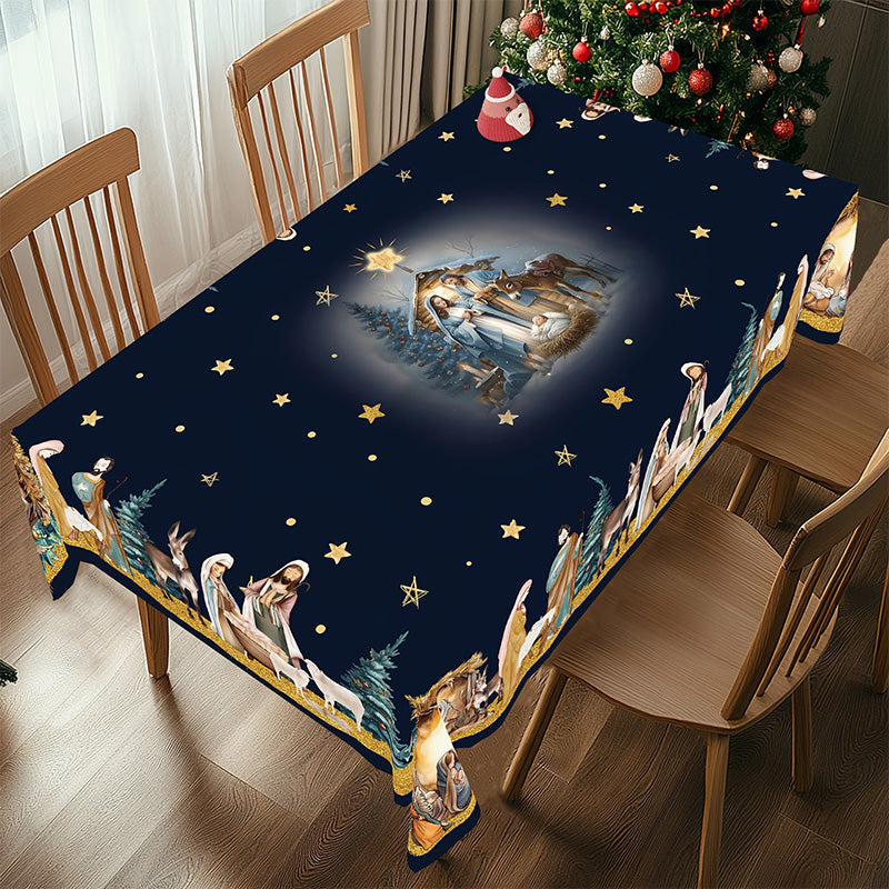 Christmas Holiday Printed Decorative Tablecloth