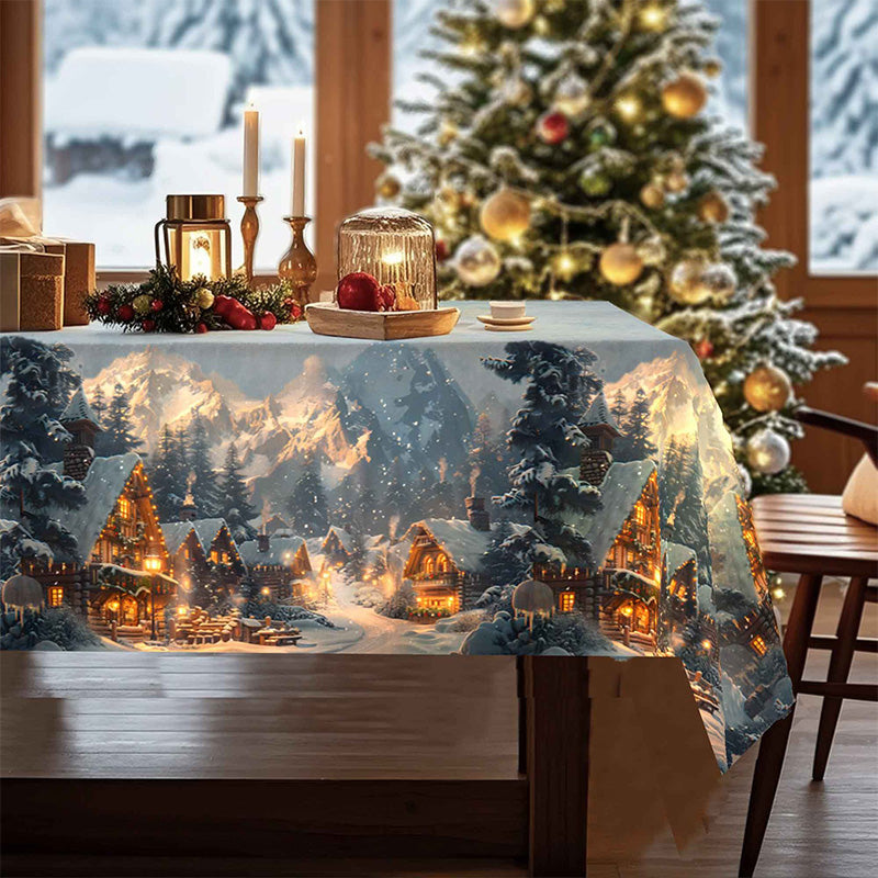 Christmas Holiday Printed Decorative Tablecloth