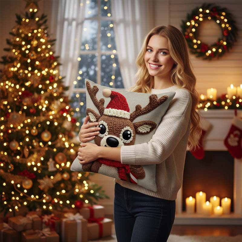 🎄Festlicher Weihnachtsfigur-Kissenbezug